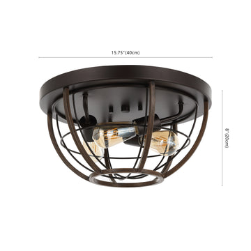 Lyla 15.75" Rustic Farmhouse Iron LED Flush Mount - JONATHAN Y